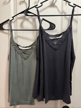 Maurices Lace-Trim Camisoles in Black and Olive